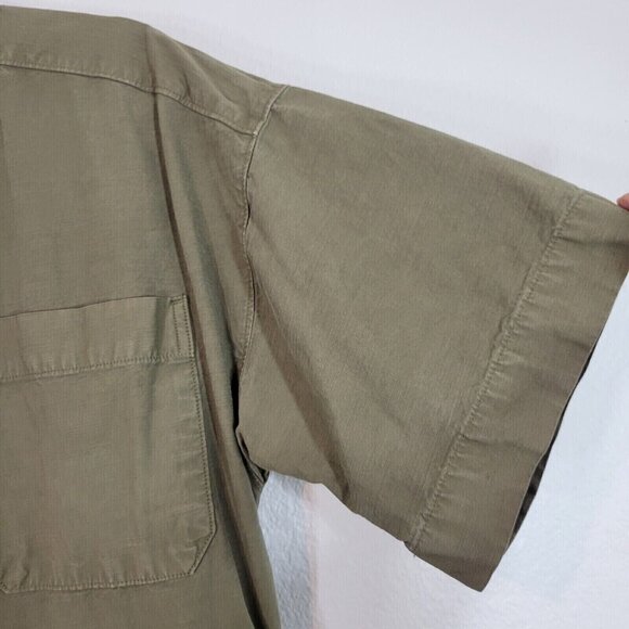 Everlane Women Size 12 Organic Cotton Jumpsuit Boiler Suit Green Short Sleeve - Picture 5 of 12